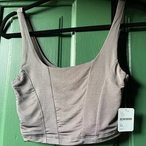 Gray/Purple Free People Cropped Tank